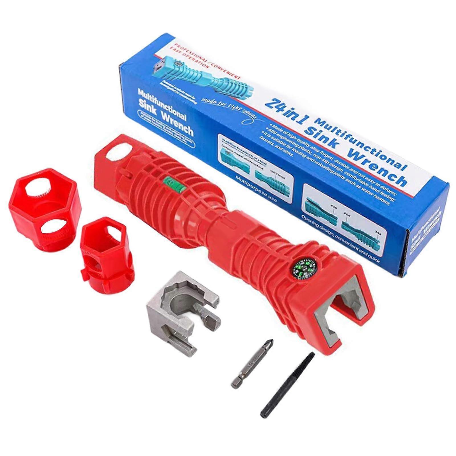strength 24in1 Faucet and Sink Installation Professional Key MultiTool Basin Plumber Wrench for Complex Pipe Environments