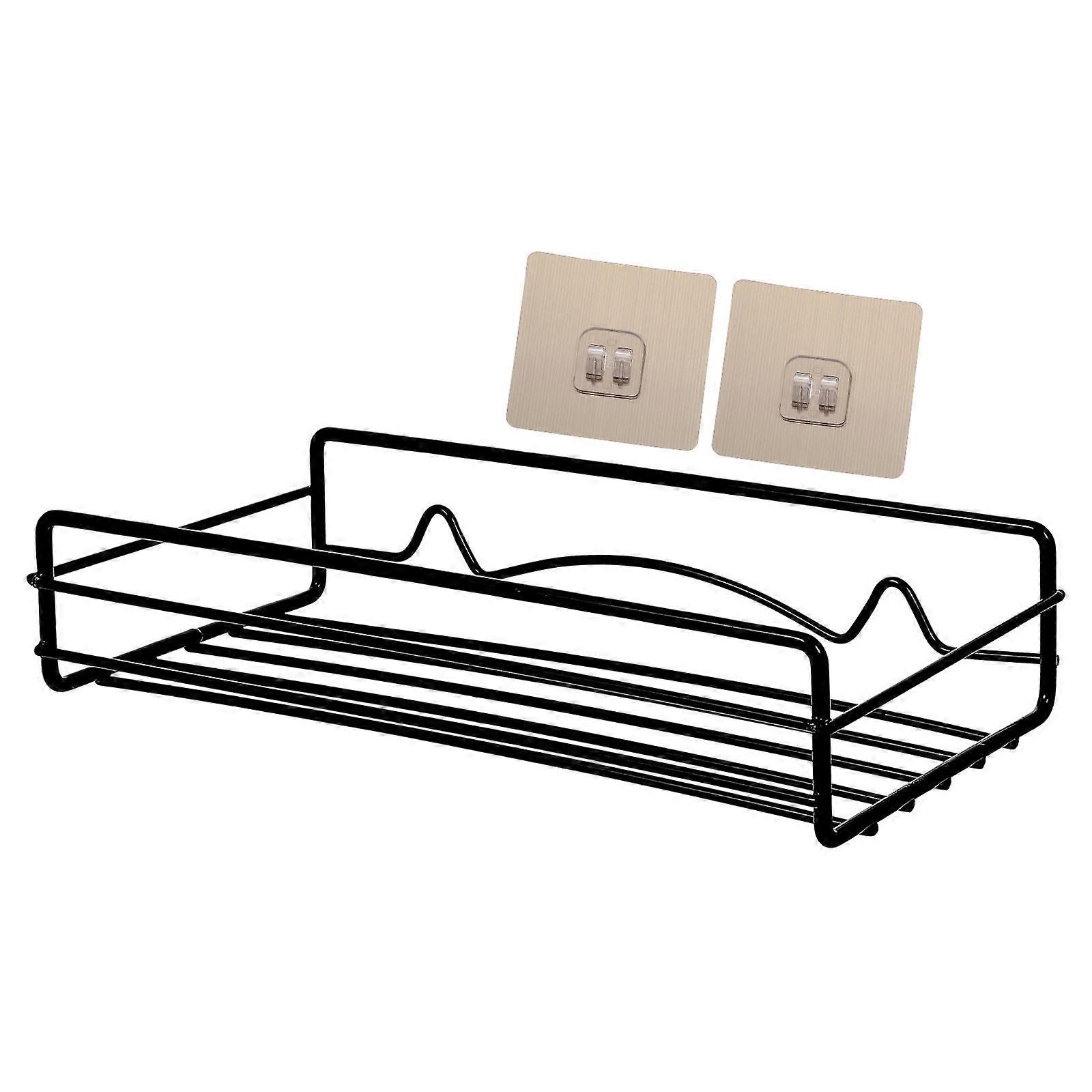 Wall Mounted Kitchen Storage Rack, Chic Spice Organizer, Versatile Holder for Kitchen, Bathroom & More, Black