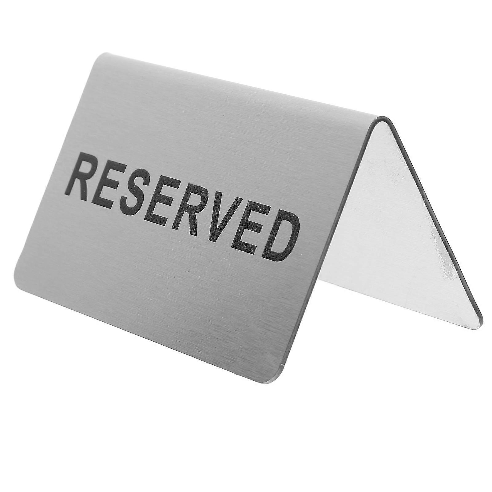 Reserved Sign Table Top Metal Reserved Sign for Restaurants Silver