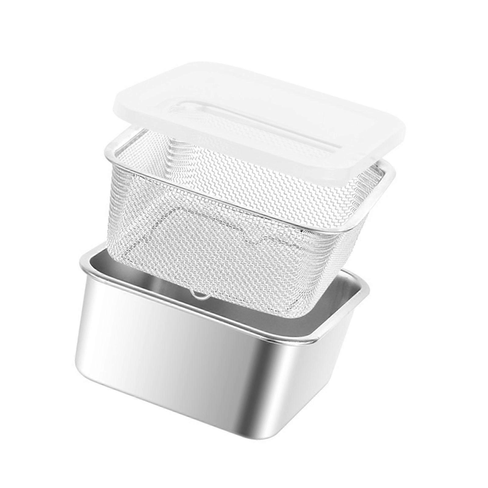 Sturdy Stainless Steel Meal Preps Container With Drainage Function for Efficient Kitchen Food Storage Solution Multicolor