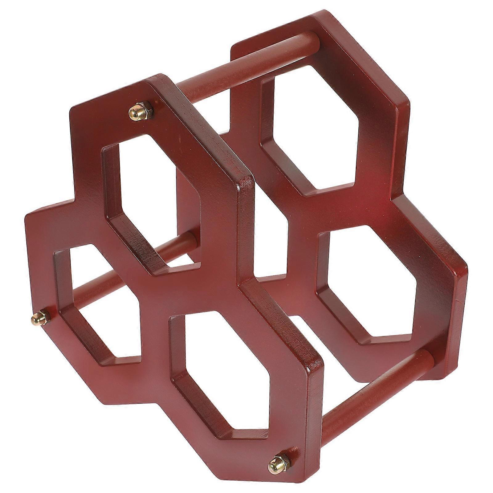 Dark Red Wooden Wine Rack for Storage Use with Rustic Appeal and Smooth Edges 12.5 x 8.2 x 15.7 inches