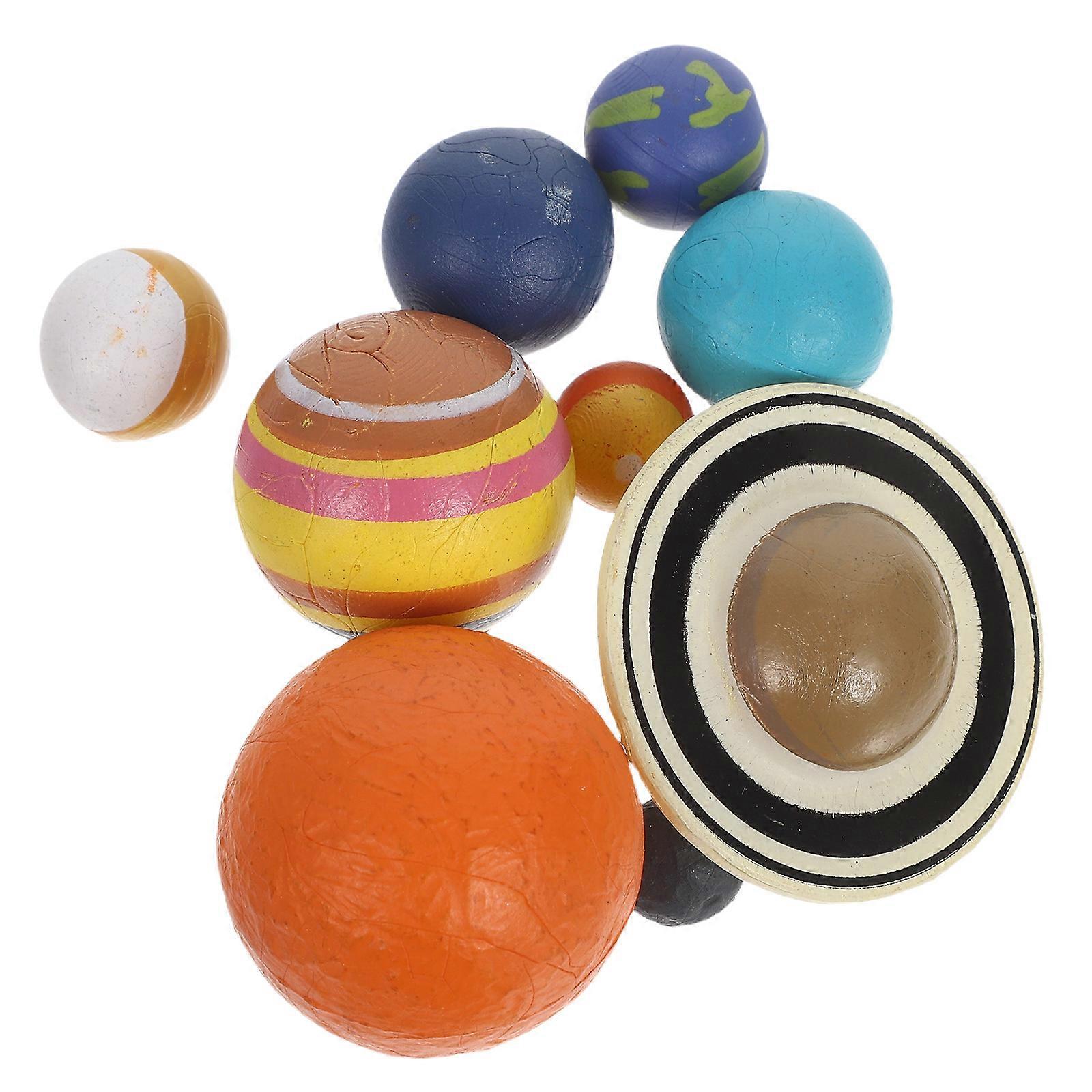 Assorted Color Plastic Universe Planet Models for Kids Playing and Learning 9 Pieces