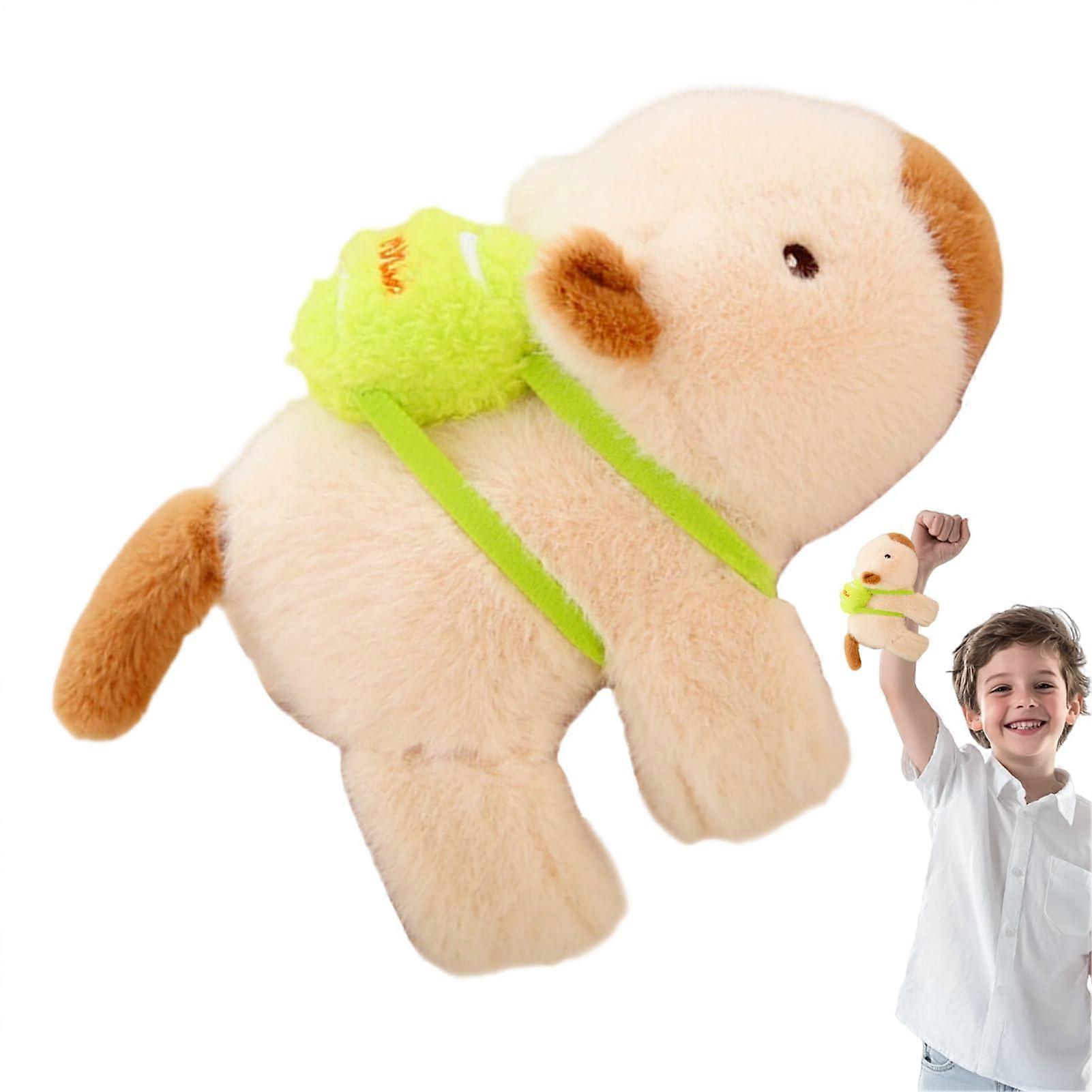 Capybara Plush Arm Band Toy Soft Plush Wrap Snap Bracelet Brown Portable Cuddly Accessory For Girls Kids Adults