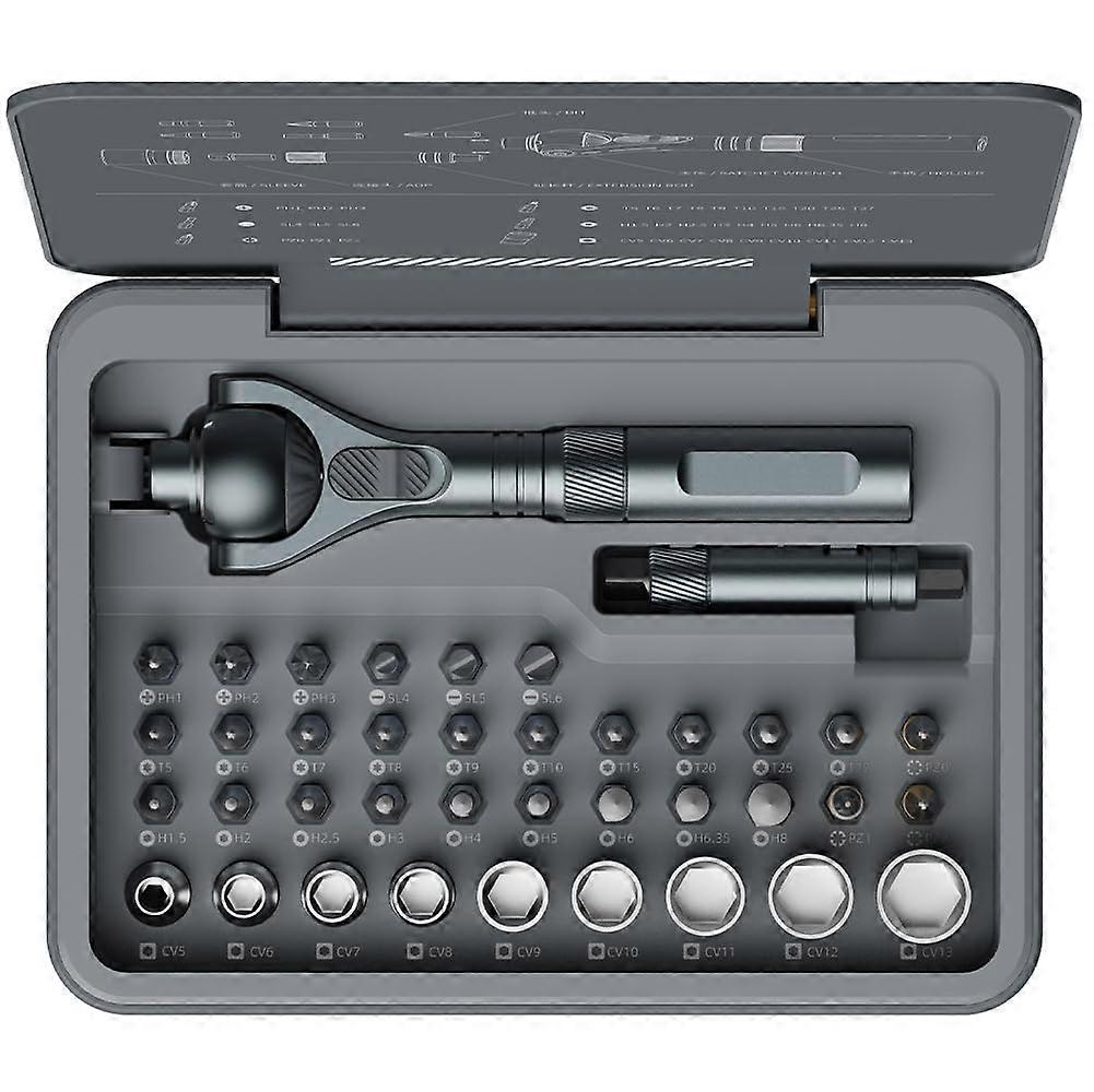 40 in 1 Ratchet Screwdriver Set with Detachable Handle, 180° Ratchet Head, Magnetic Tool Set for Computer, Electronics