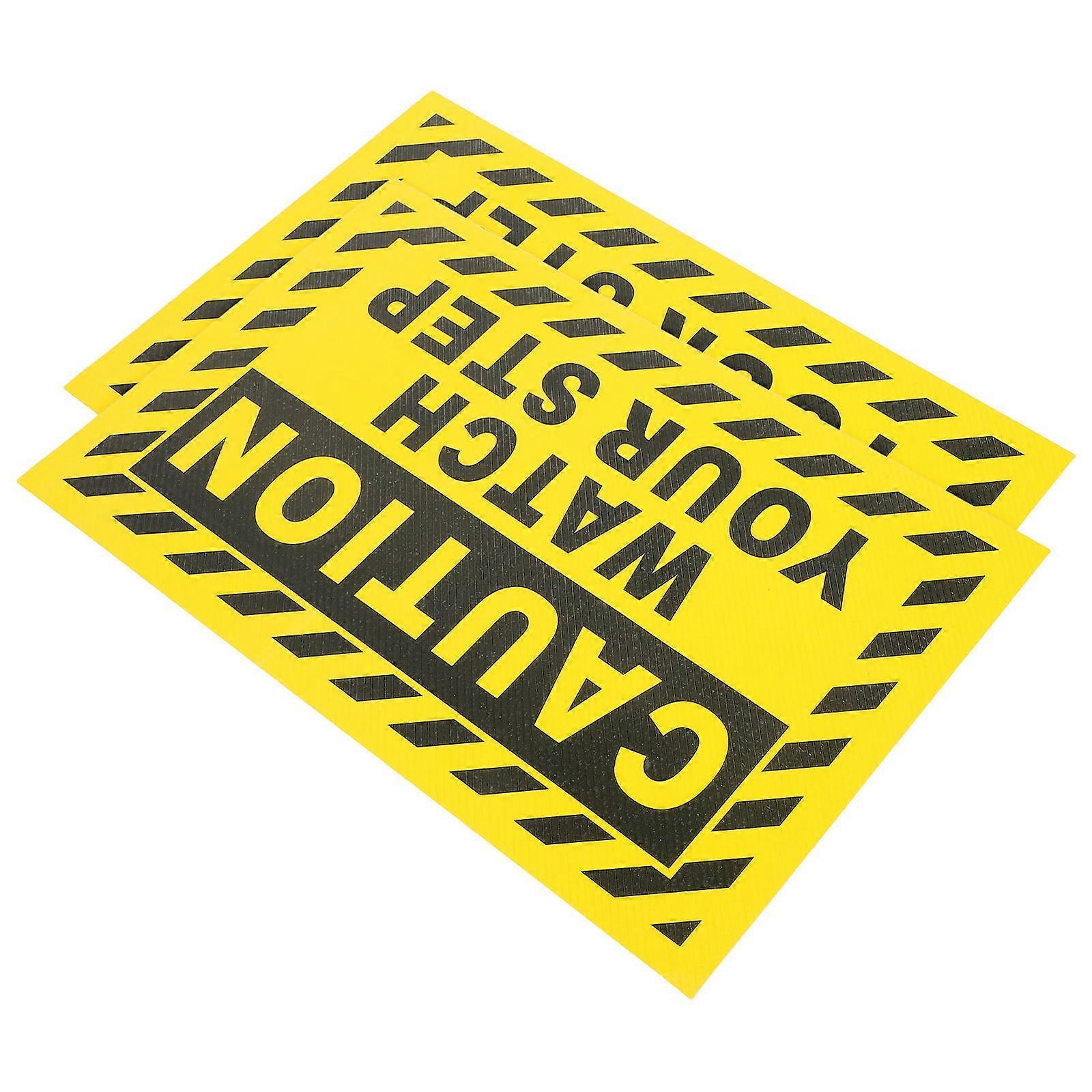 Watch Your Step Sticker for Floor Safety Anti Slip PVC 2pcs Multi Color for Home Use with Strong