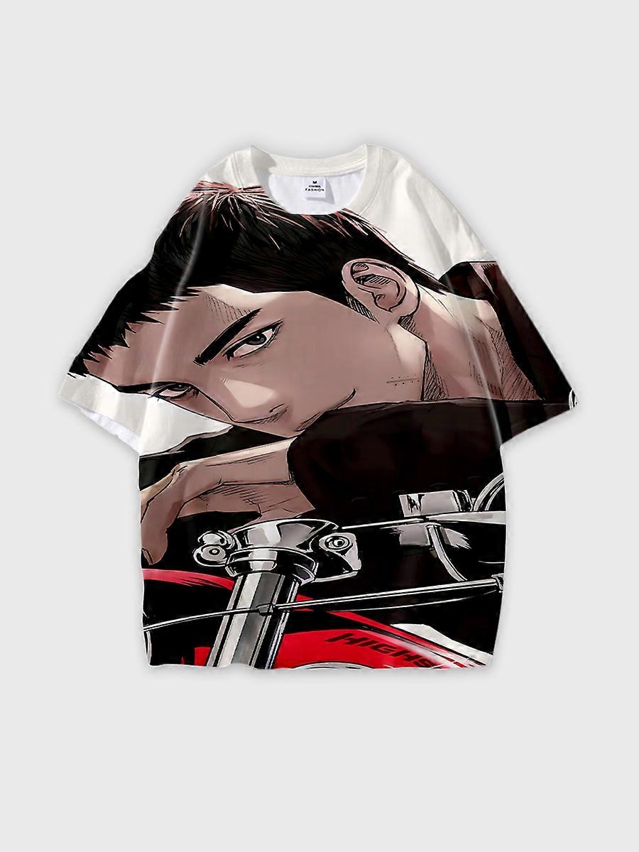 T-shirt round neck Role Pattern loose short sleeve C65