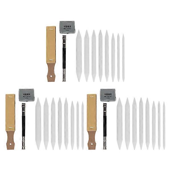 3 sets assorted stumps Tortillions Paper Art Shading Blenders Drawing Tools for student artist Charcoal Sketch