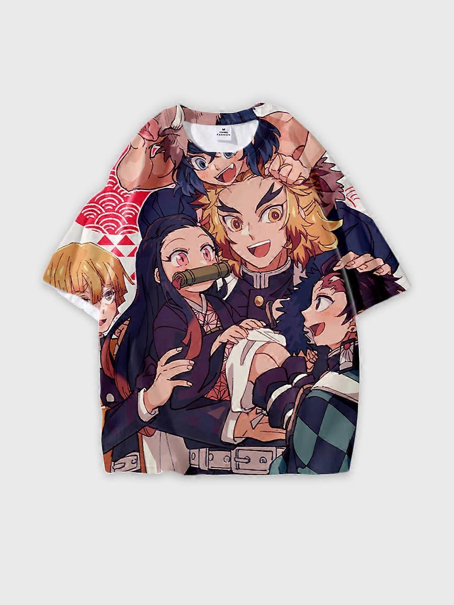 T-shirt round neck Character Pattern loose short sleeve P3064