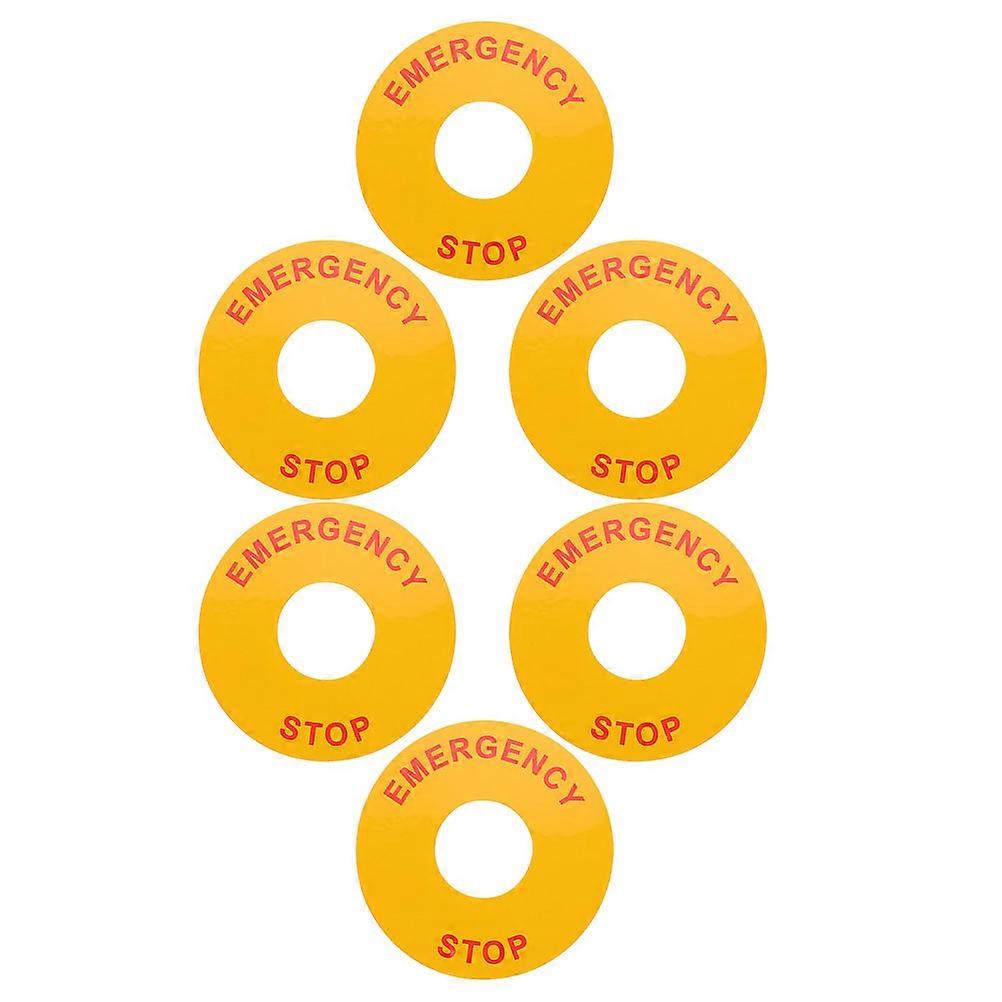 Safety Warning Labels For Machinery And Tools Emergency Stop Decal Electrical Equipment Industrial Use 6Pcs PP Material