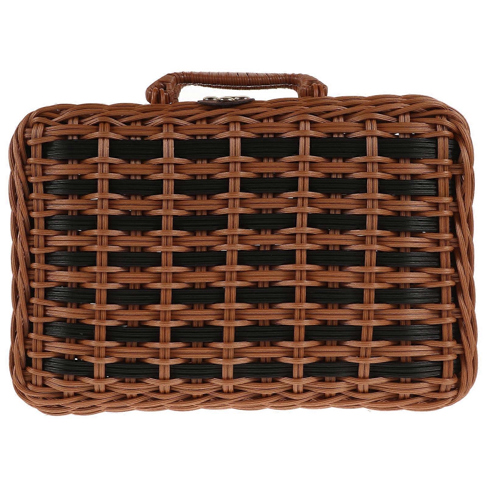 Retro Style Suitcase Storage Solution Black Color Women Adults Use 1Pack