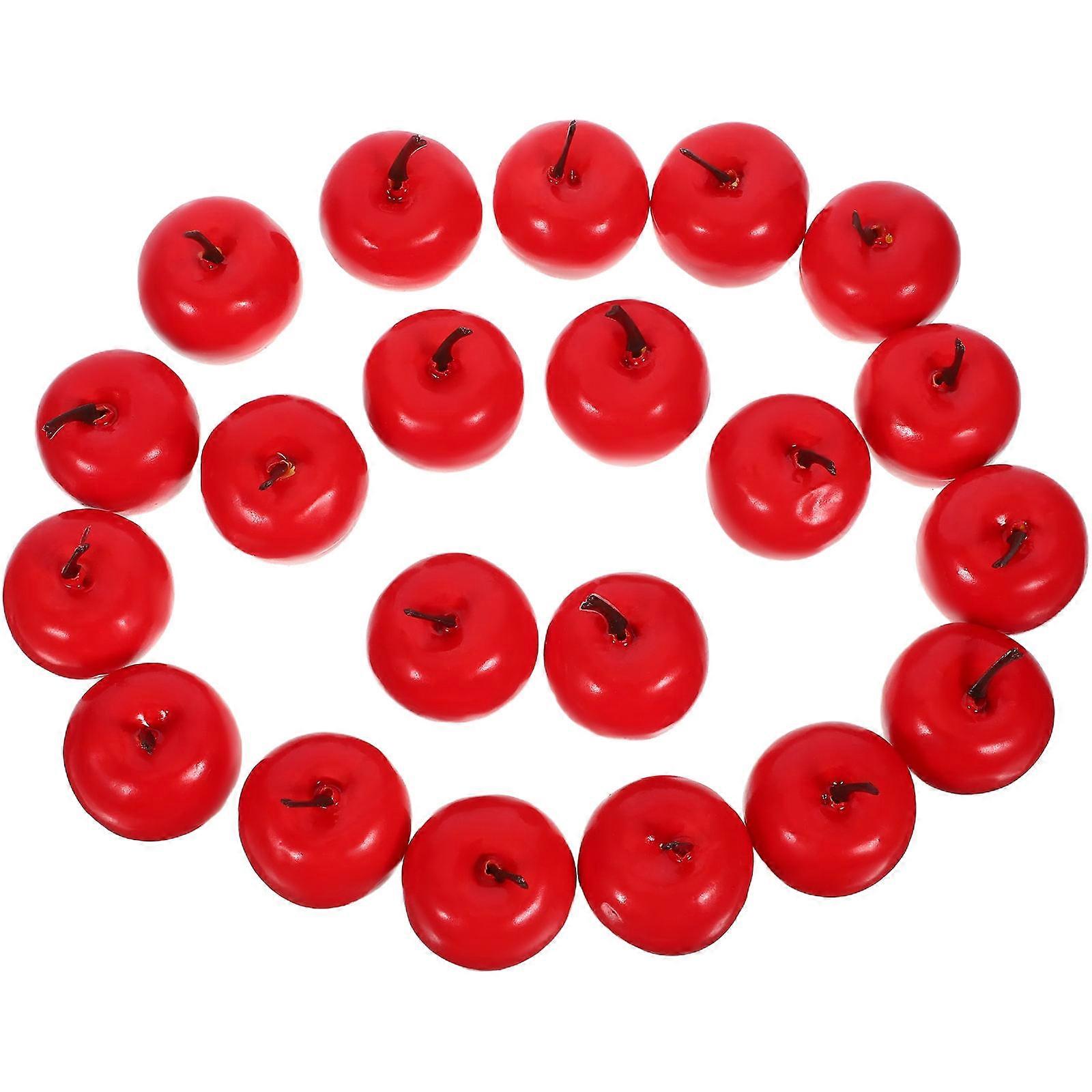Pretend Appleds Imitation Models Home Decoration Realistic Red 30Pcs
