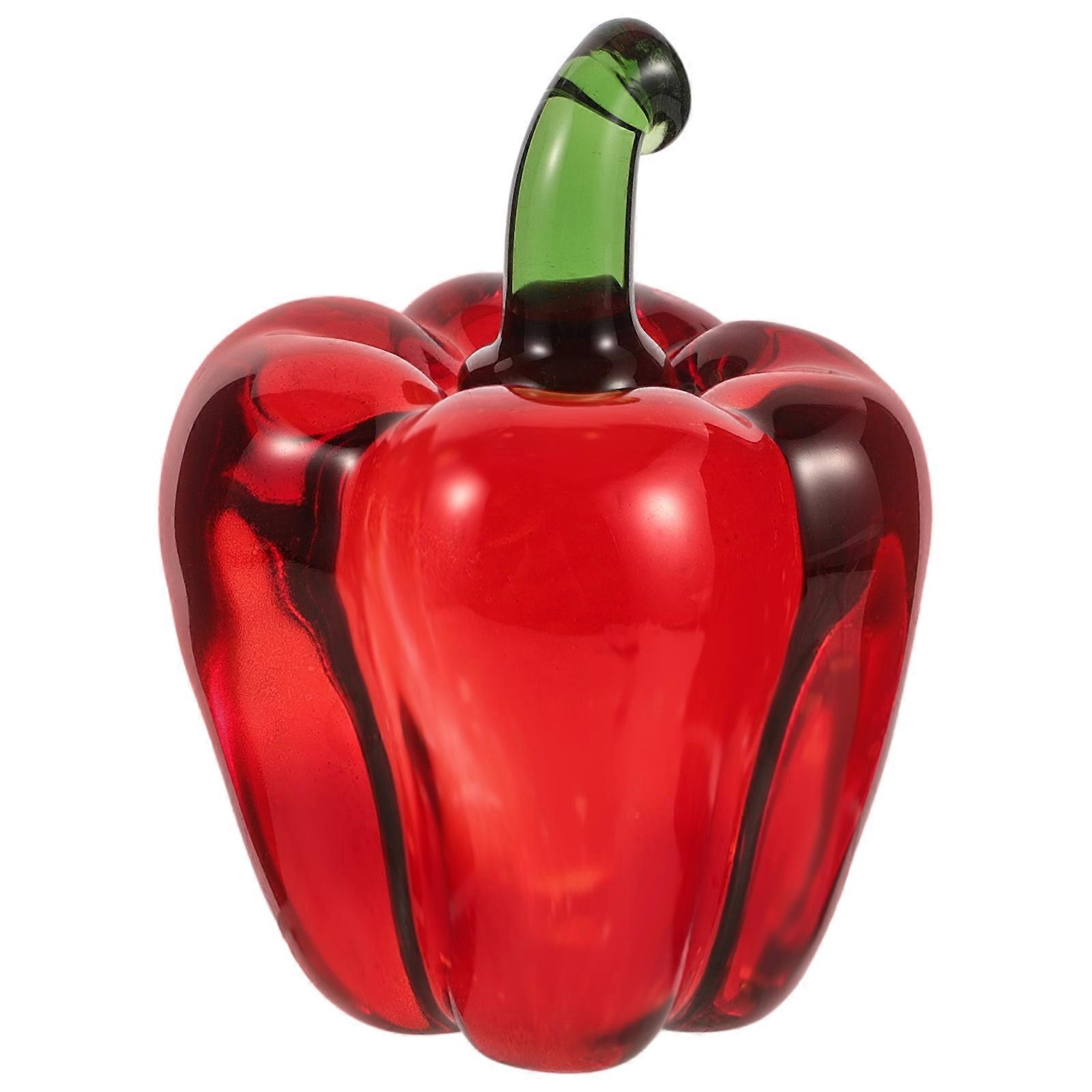 Artificial Chili Statue Crystal Material Home Space Desktop Decor 1Set