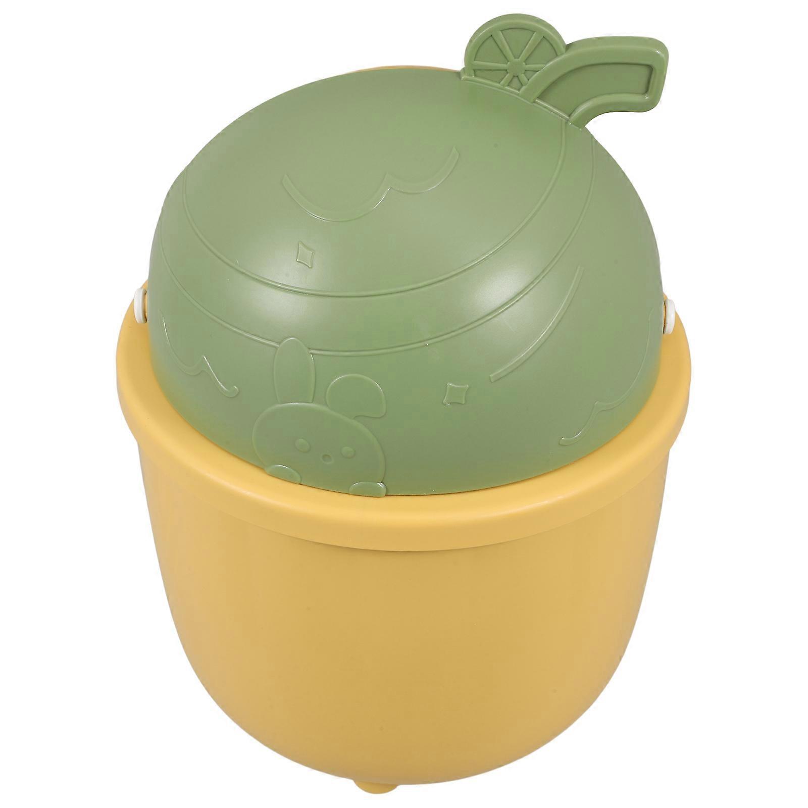 Cute Yellow Rabbit Design Storage Bin with Flip Cover for Home Use Made of PP Easy to Clean 3.5L