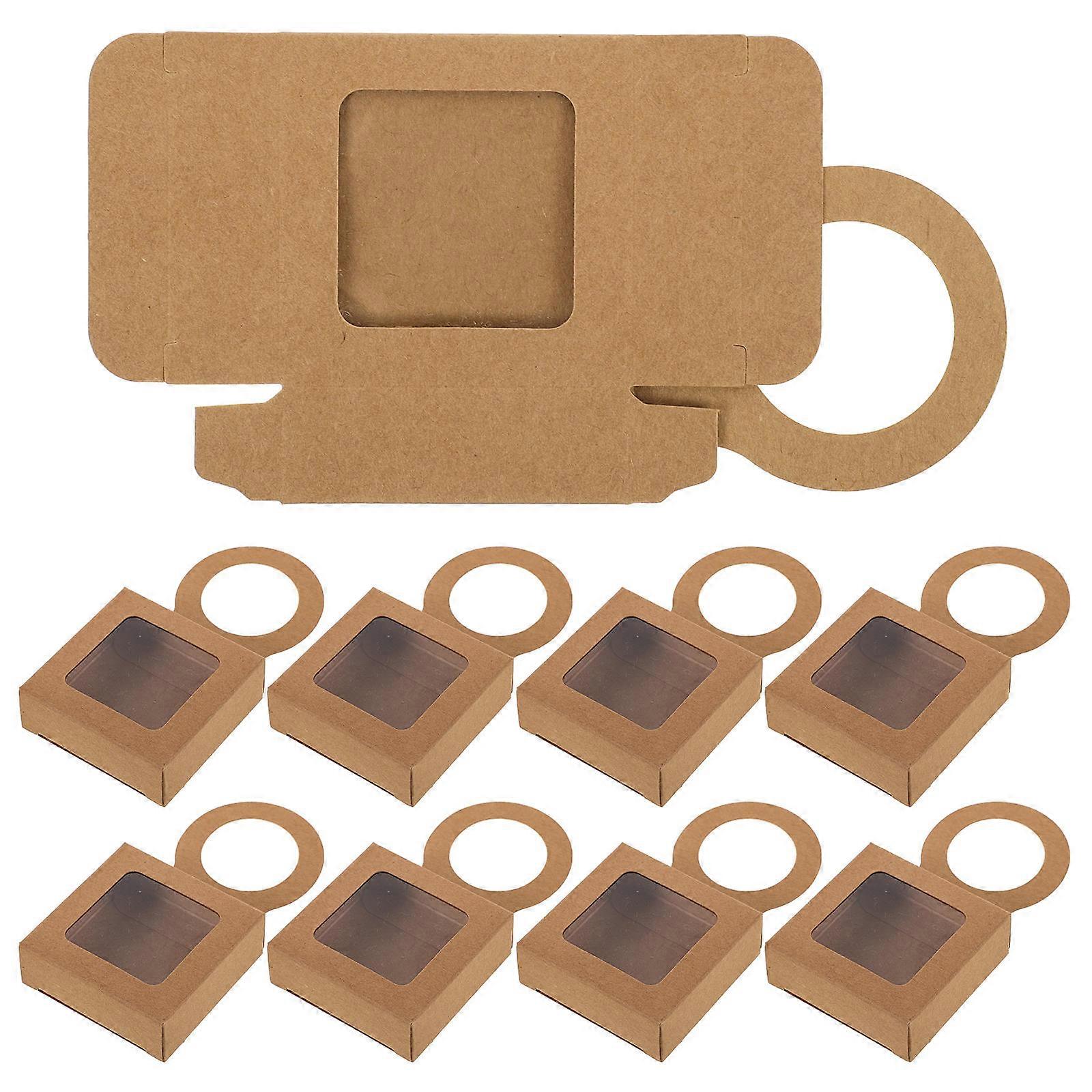 25pcs Kraft Paper Box with Clear Window Empty Gift Box