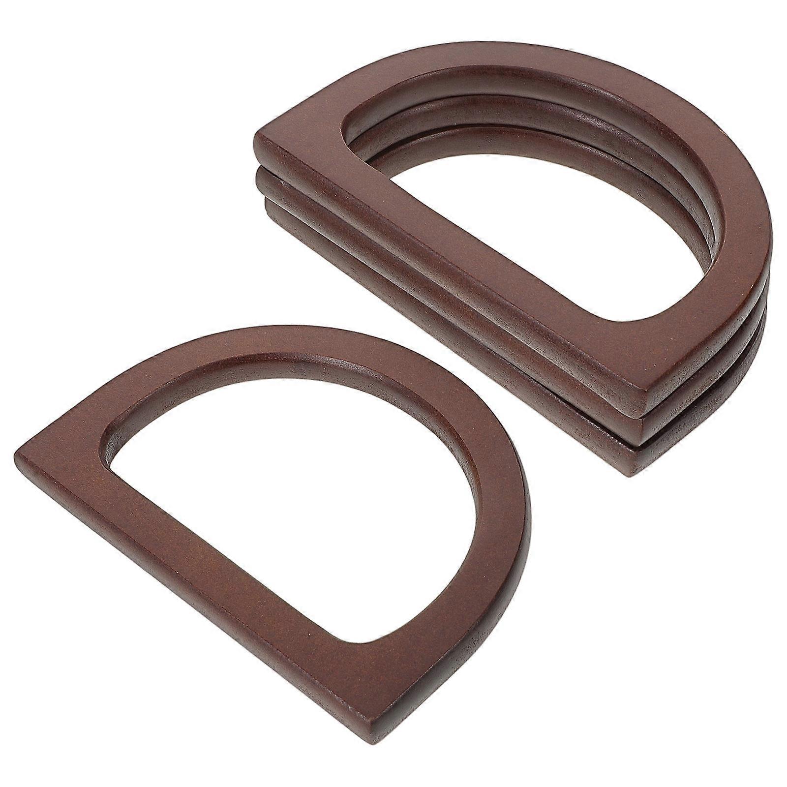 Wood Coffee Purse Handles for Bag Making and Decoration D Shape Replacement Bag Handle 4pcs