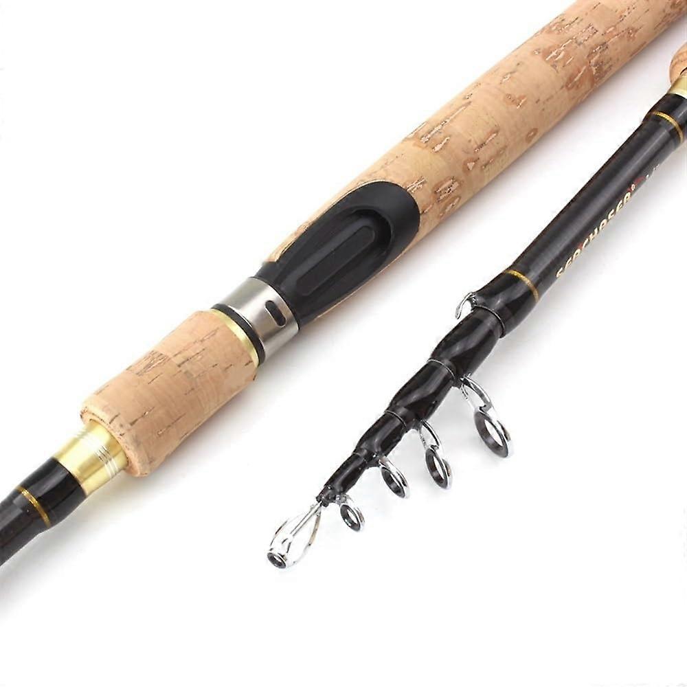 Fishing rod 1.8m spinning carbon fiber telescopic wood handle (1.8m)