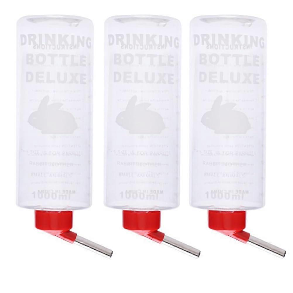 1000ml Drinking Fountain for Small Animals Automatic Hanging Water Bottle Suitable for Guinea Pig Feeding Red
