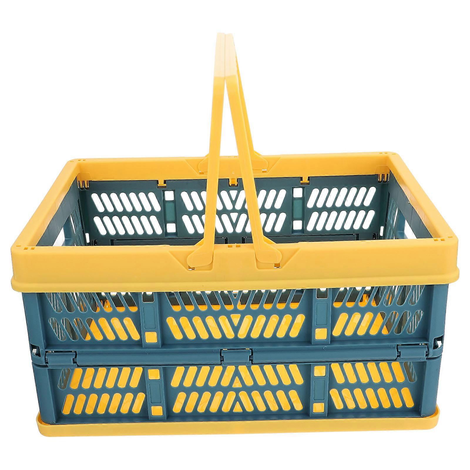 Blue Reusable Storage Basket for Home Use Made of PP Material Foldable and Easy to Clean 12.5x8.5x5.5 Inches