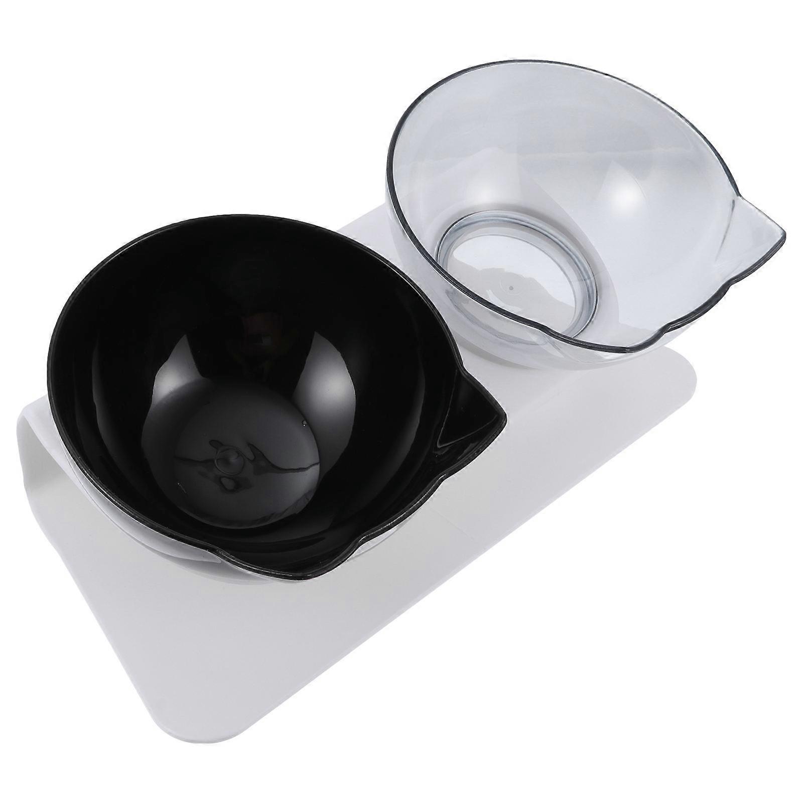 Lovely Plastic Tilted Cat Bowls For Pet Owners Feeding Time Assorted Color 2Bowls