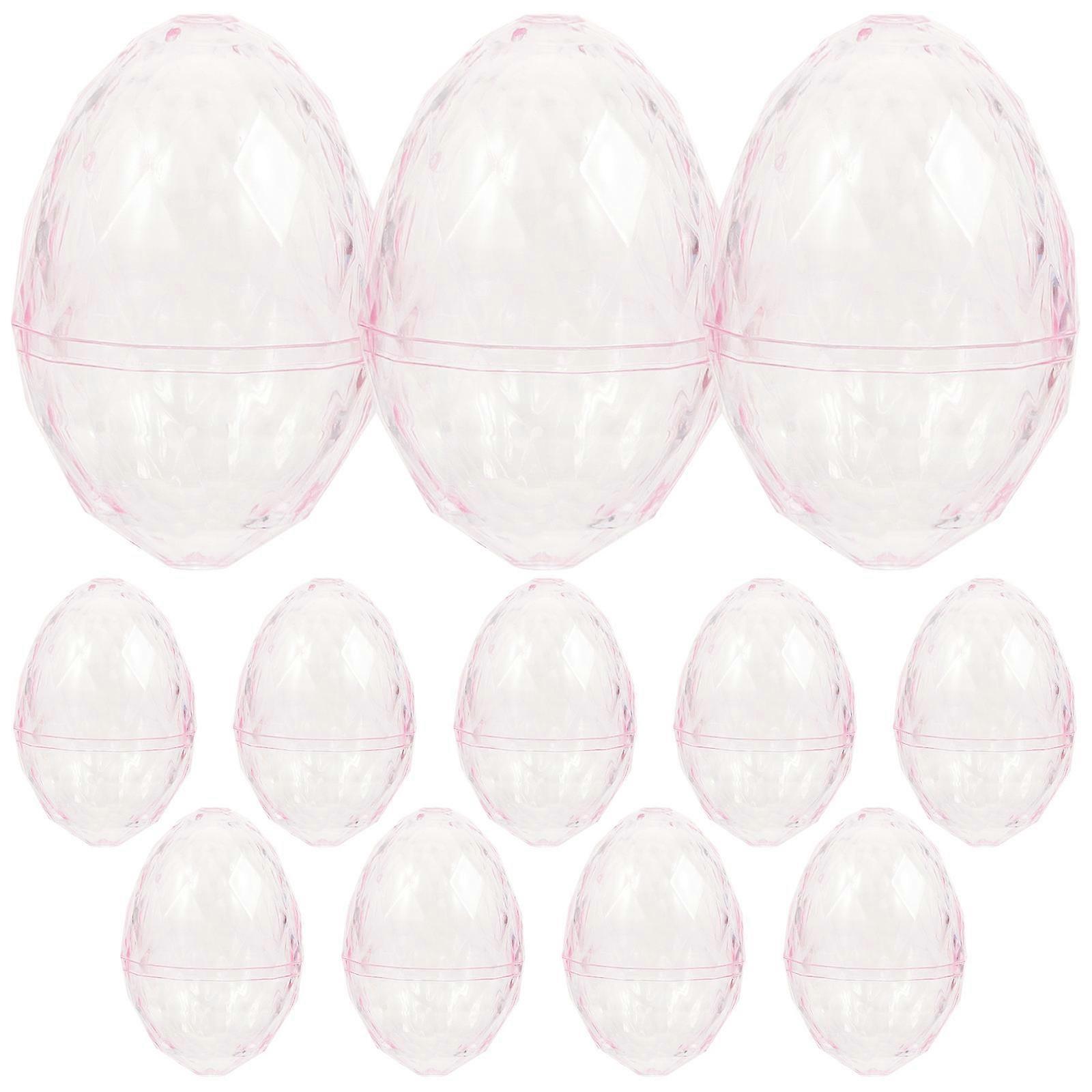 バレンタインデーや誕生日パーティーに適した装飾用のピンクの充填可能なプラスチック製の卵の装飾品 12 個