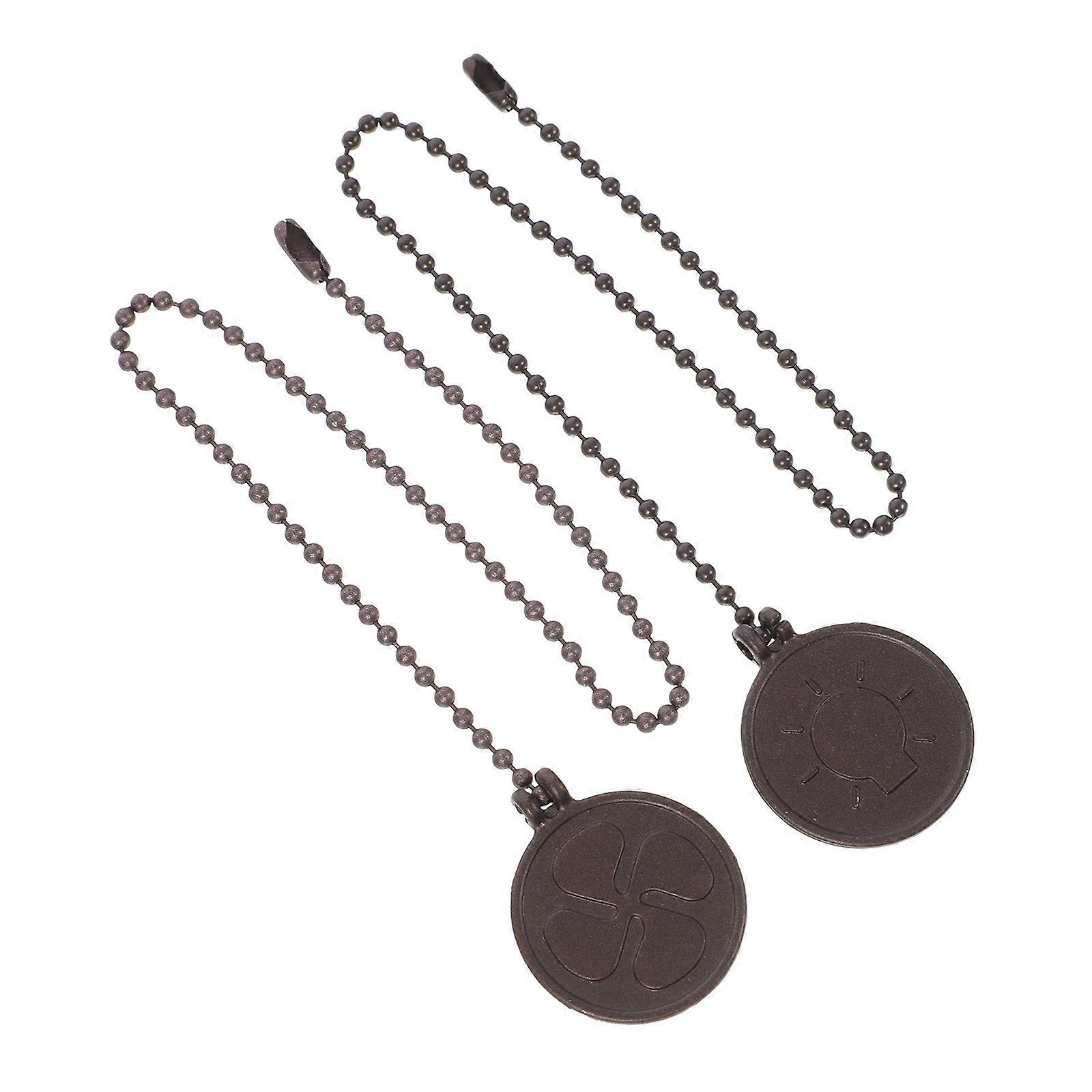 Ceiling Fan Pull Chain Extension in Brown Metal for Decor Bring Convenience to Daily Life 2pcs