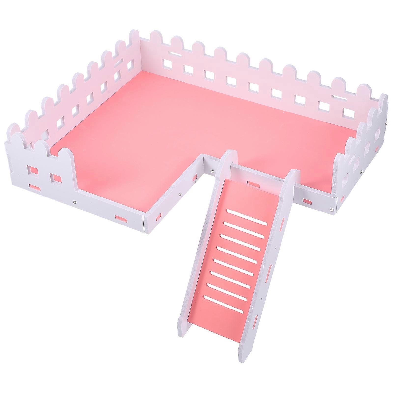 Hamster Playground Climbing Toy Hamster Cage Platform Indoor Play Pink PVC 1 Set