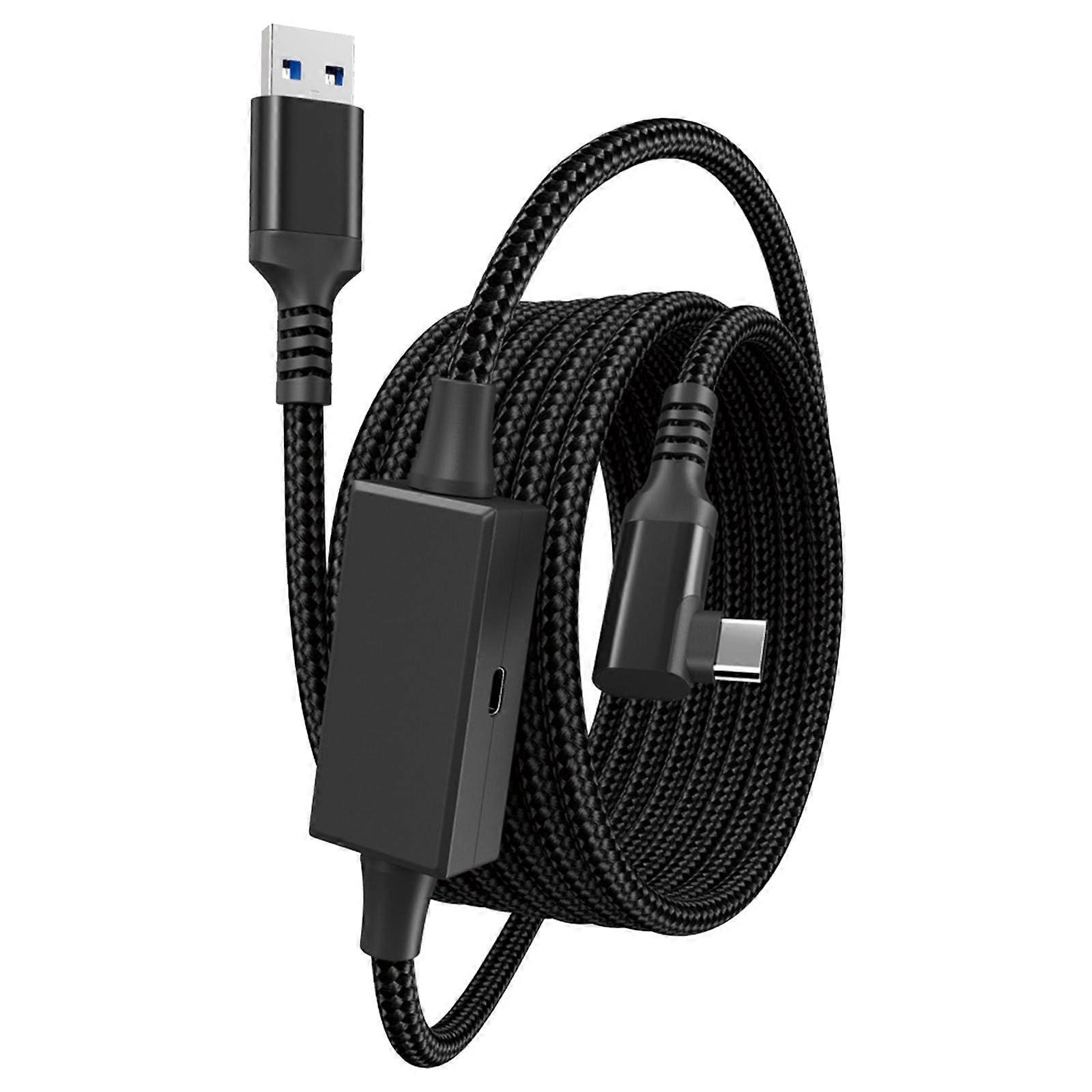 Robust Braided USB 3.0 VR Cable 5m L-Type Connector for 4 PCs Virtual Reality Accessory Fast Speed USB-C Connection