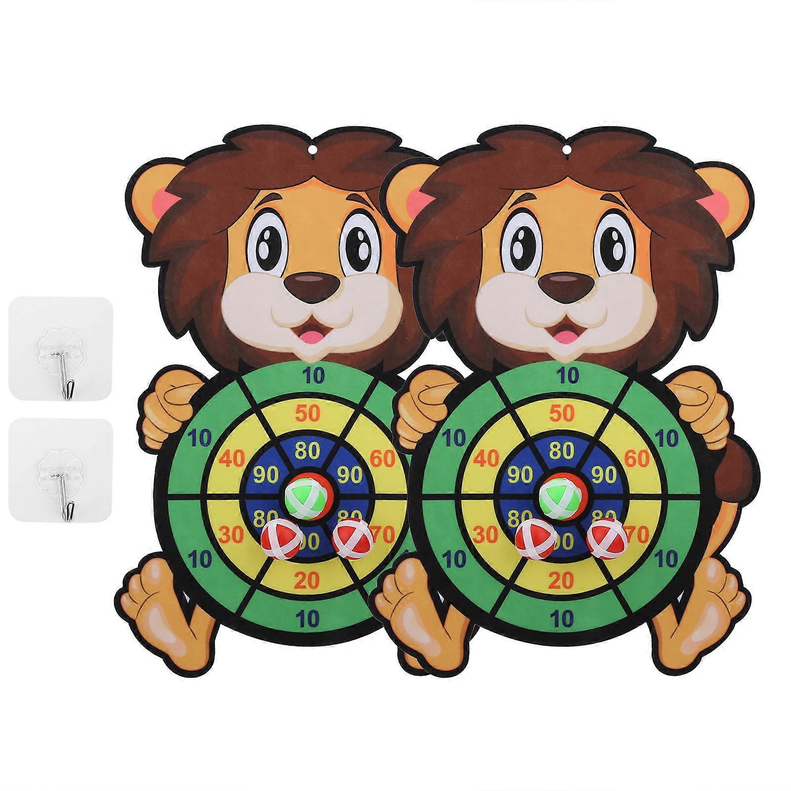 2 Set Dart Board Game Safe Classic Dartboard Set Indoor Party Dart Games Gift for Boys GirlsAnimal Style