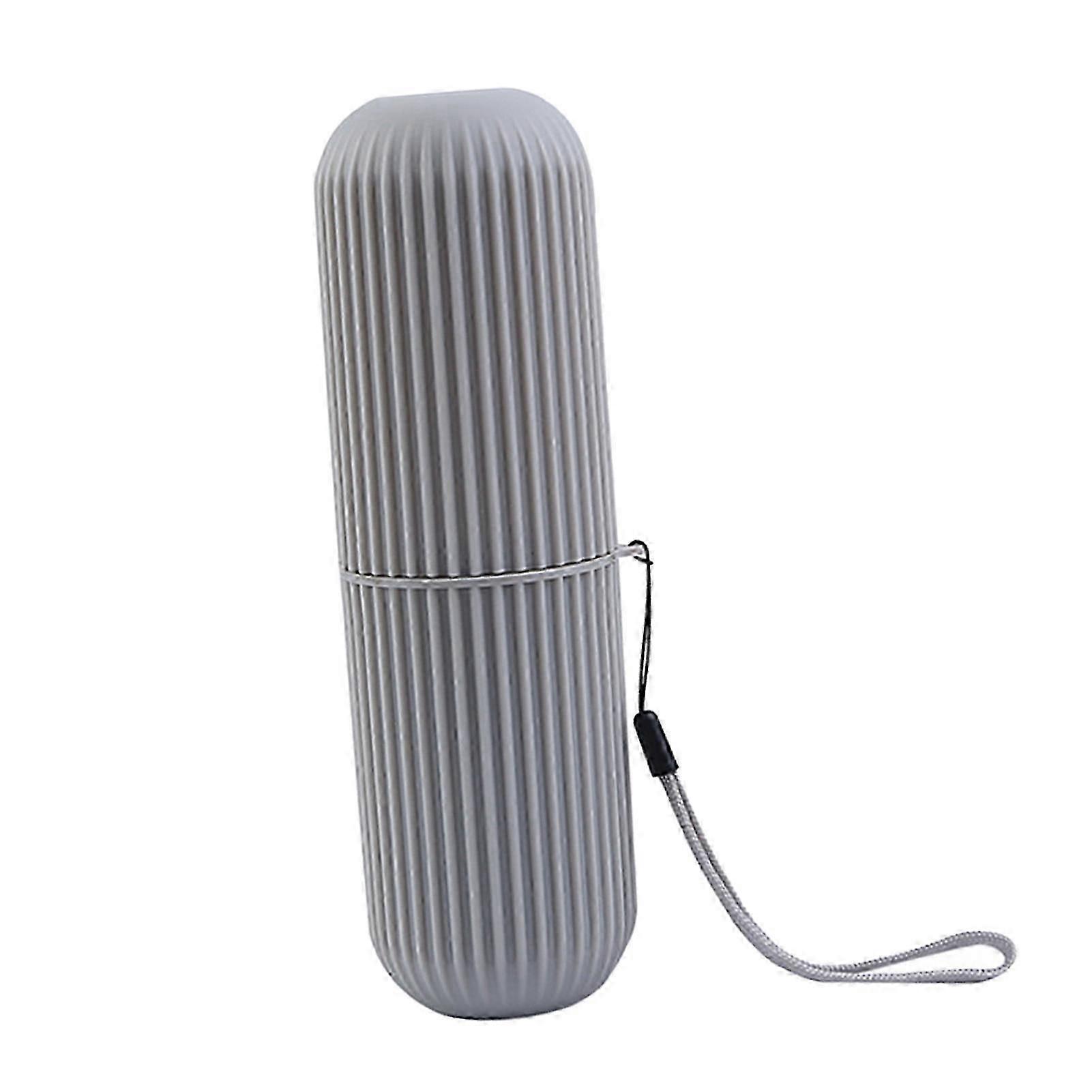Toothbrush Case Portable Multifunctional Plastic Box for Travel and Camping Gray