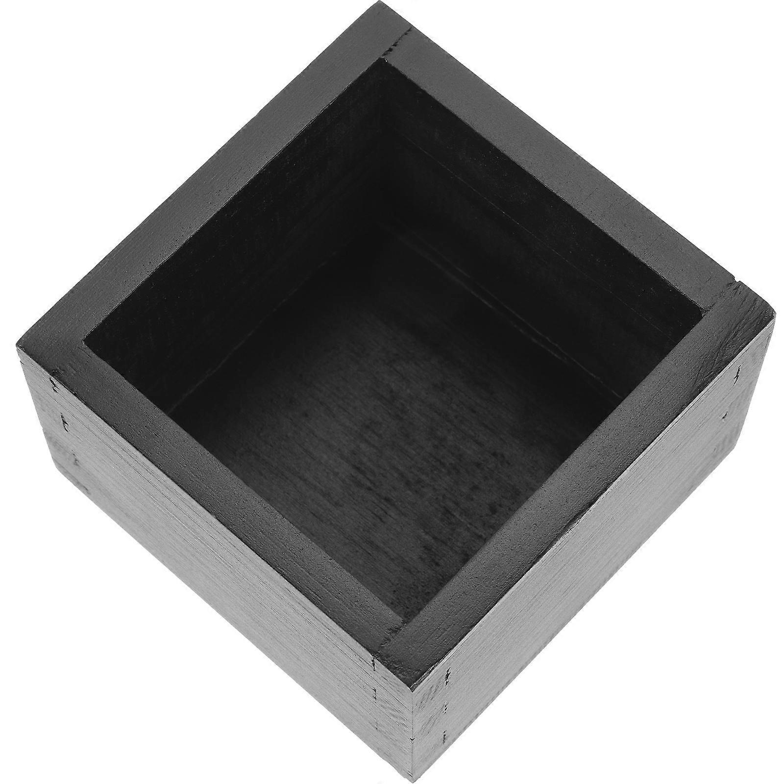 Wood Sake Box for Home Use Black Synthetic Material Lightweight Compact Size Storage Container