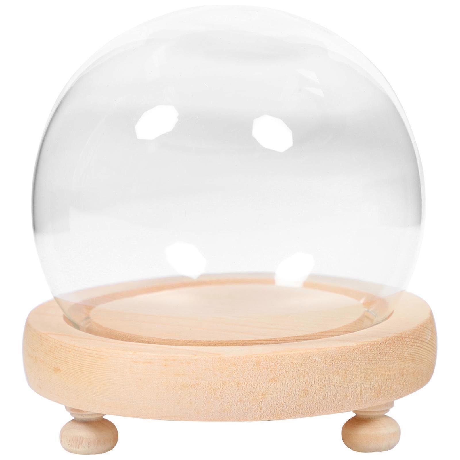 Glass Cover Preserved Flowers Elegant Display Dome For Home Decoration Assorted Color Dust-Proof 1 Set