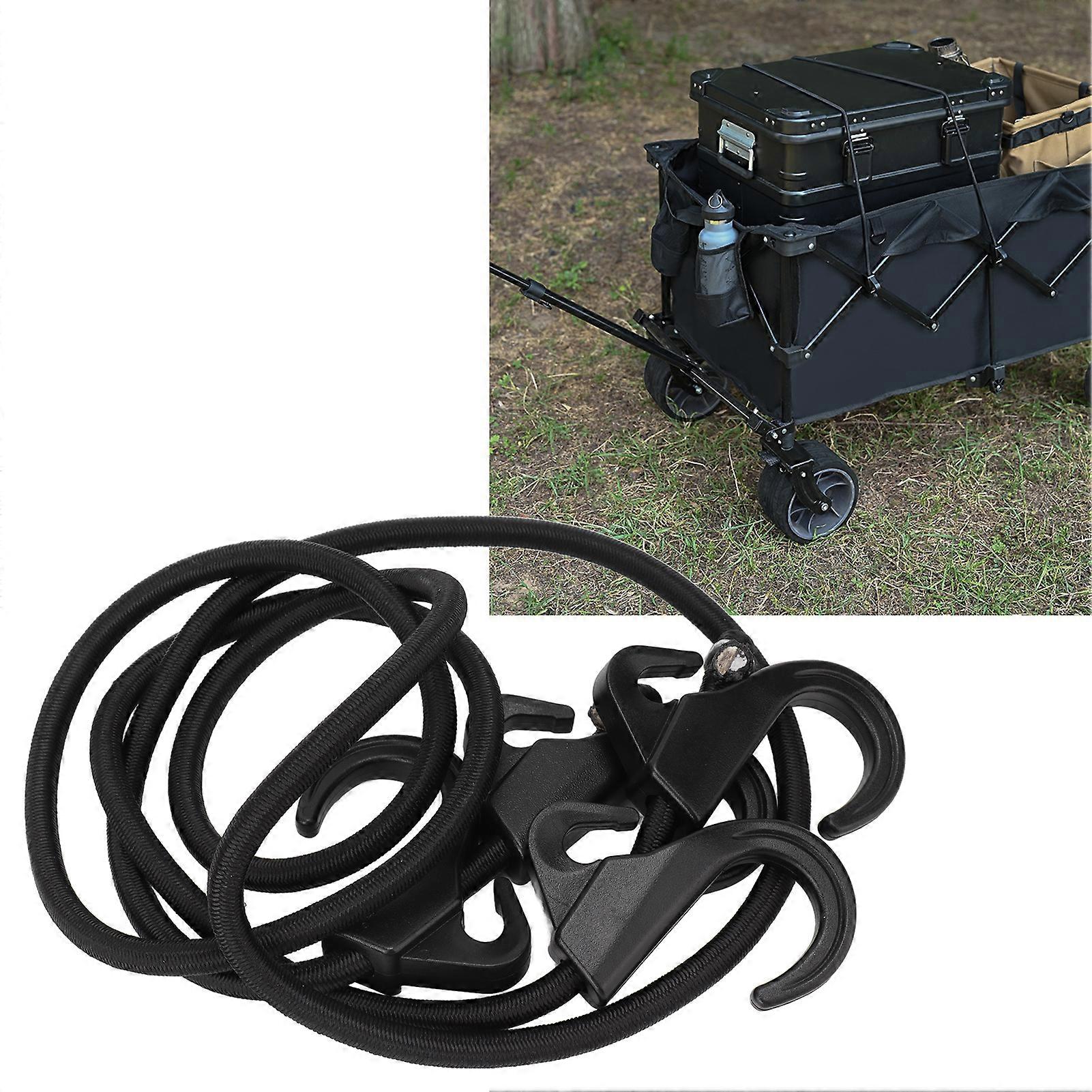 Camping Rope Strap UV Resistant POM Material Black Hooks Function Bungee Cords for Luggage Bundling 