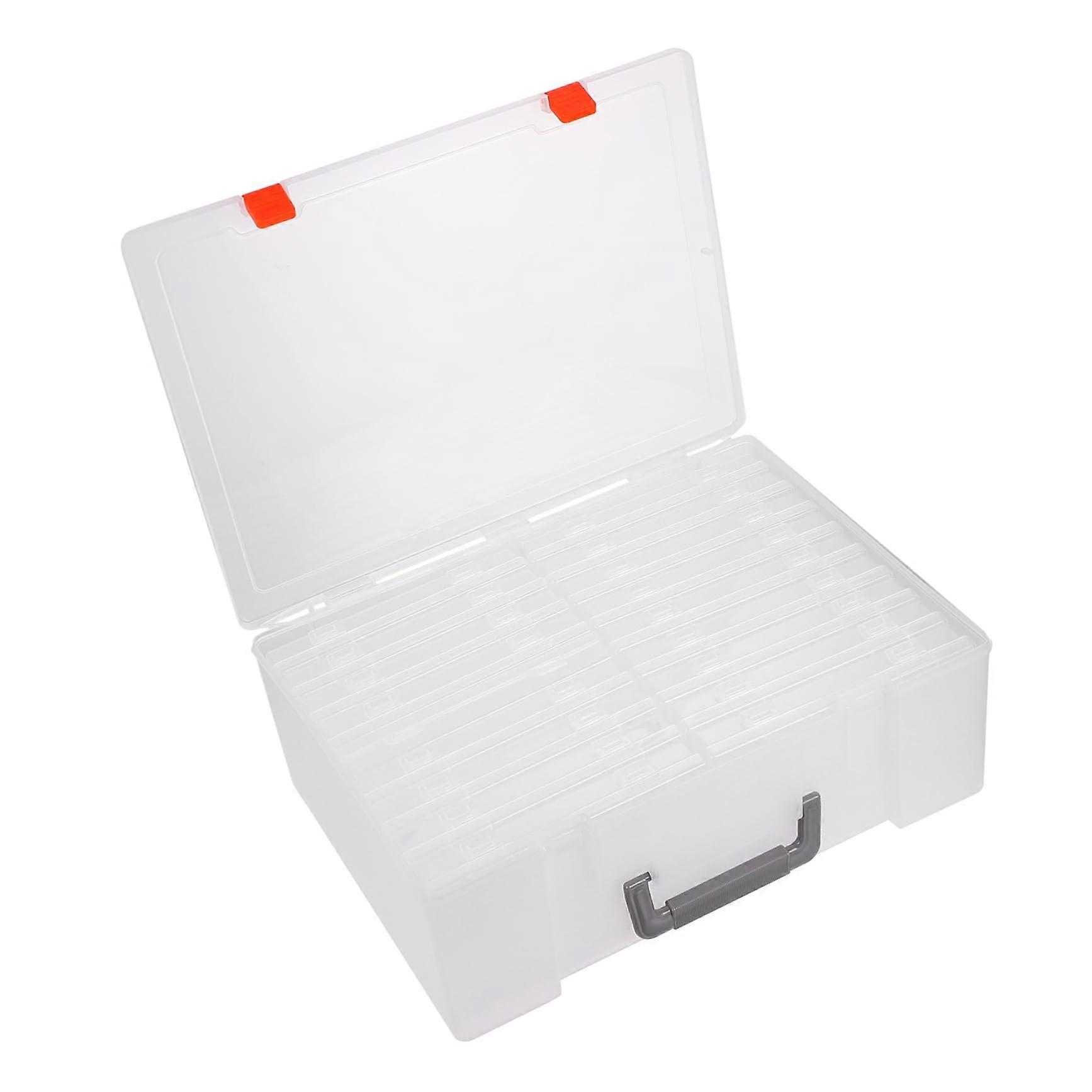 Photo Box Portable Storage Box With Dividers, 1 Set, Clear Transparent Plastic Photo Case For Photos And Crafts