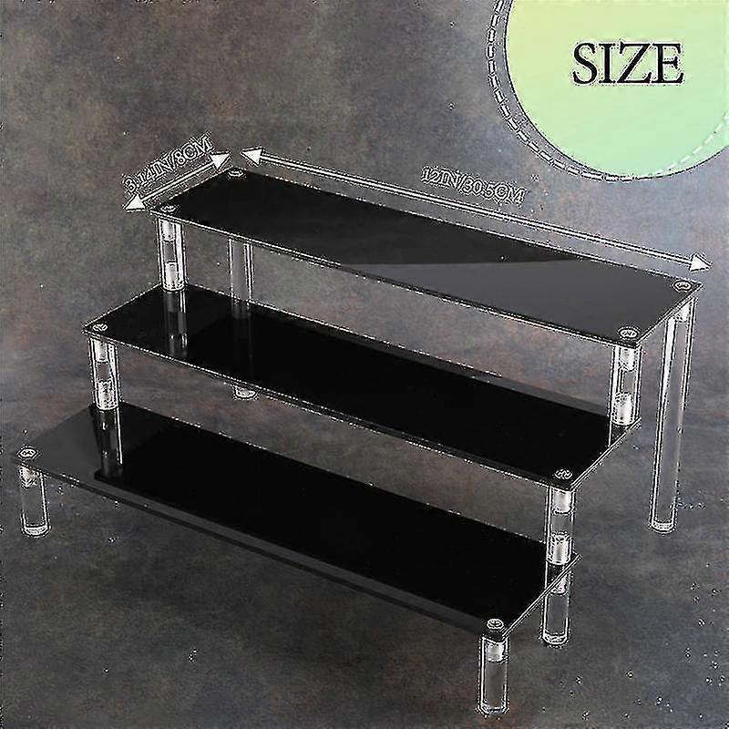 Three-layer acrylic display stand, Black, 4mm thick, Easy to assemble and clean