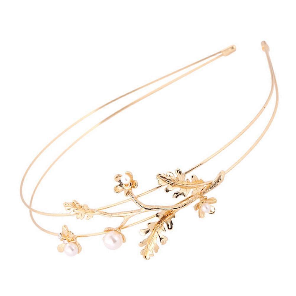 Pearl Hairhoop Women Hairhoop Double-Layers Branch Design Headband