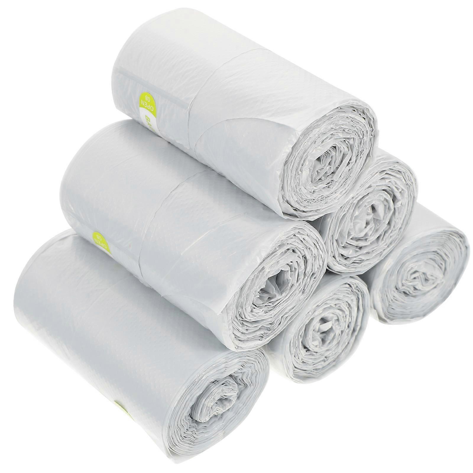 6 Rolls Small Trash Bags for Home Use PE Material Grey Color 100 Pieces per Roll