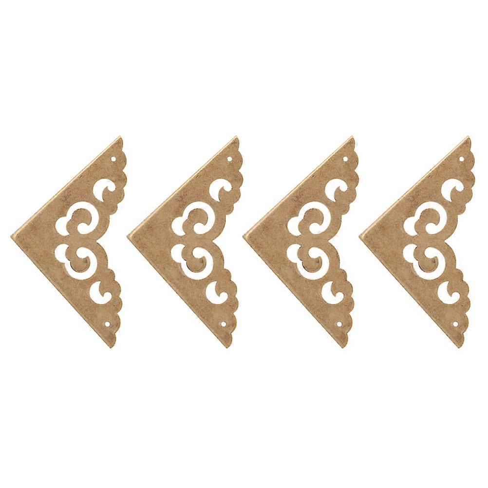 Antique Guard for Wooden Boxes with Carved Design 4 Pcs