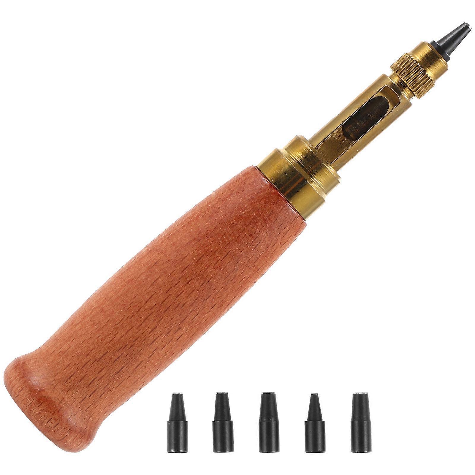 Hole Punch Set for DIY Use Well Made with Copper and Wood Materials Multi Color 1 Set
