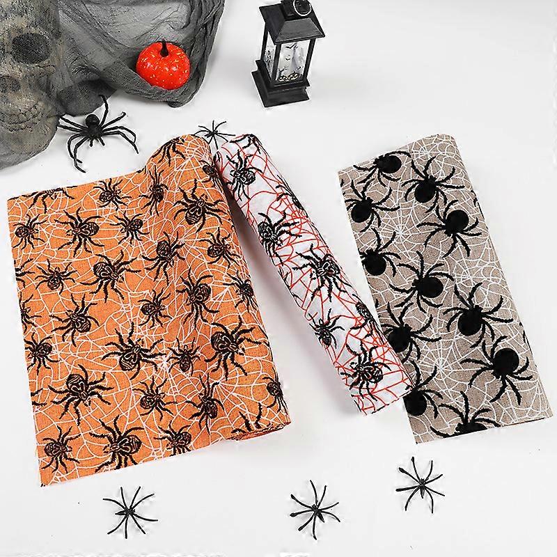 New Halloween table runner tablecloth fine linen print flocking creative desktop decoration American style
