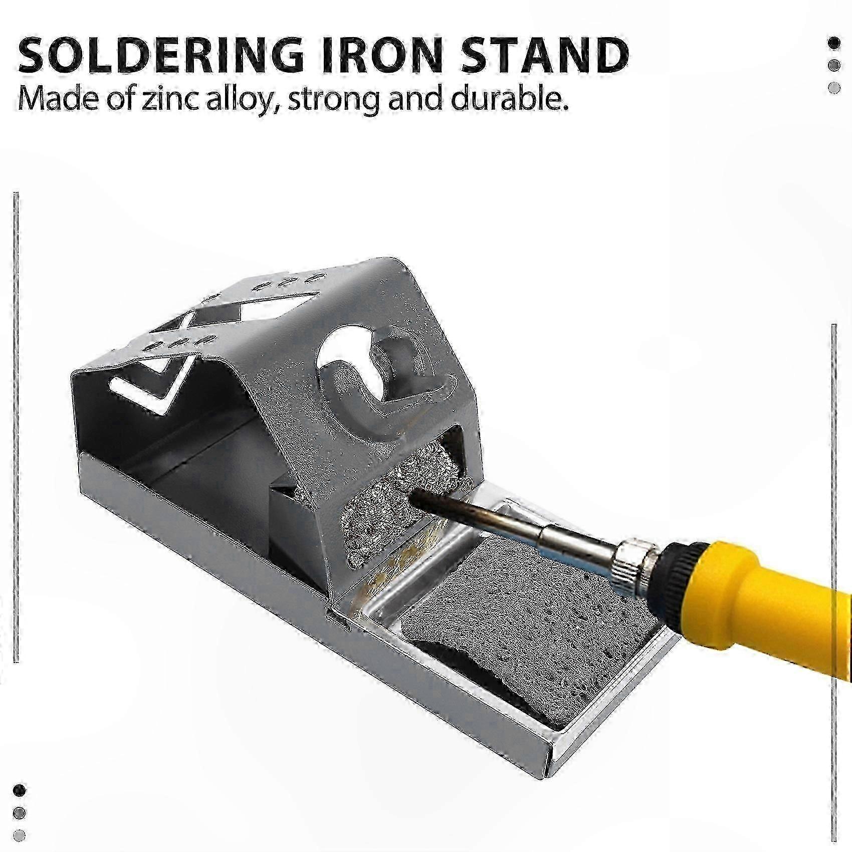 Soldering Iron Stand with Insulation Pad and Brass Tip Holder for Stability
