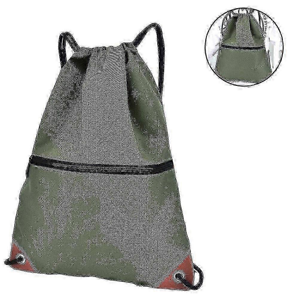 Drawstring Backpack Bag Sport Gym Sackpack,green