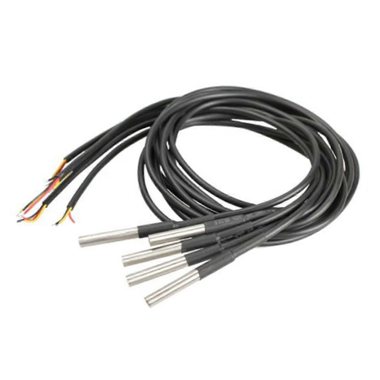 Waterproof Temperature Transmitter with Cable Precision Temperature Sensors for Various Applications Black