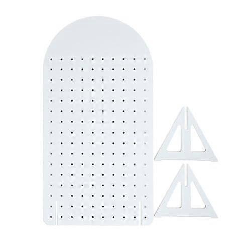 Pegboard Wall Shelf, Wooden Display Stand, Freestanding Pegboard Screens, Room Divider, Trade Show, White Style 1