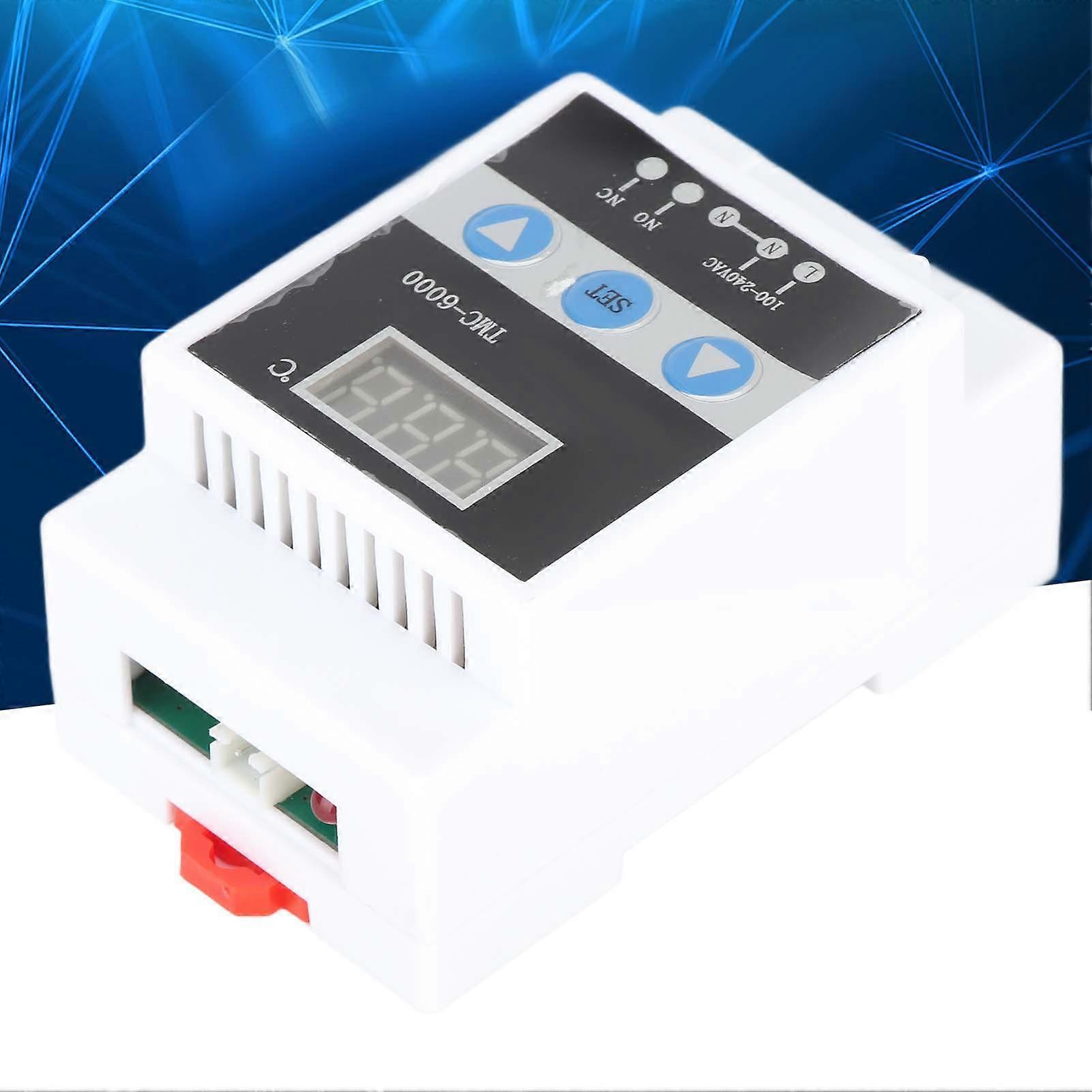 Temperature Regulator Digital Thermostat Control DIN Rail Mount Controller TMC‑6000 AC110‑240V