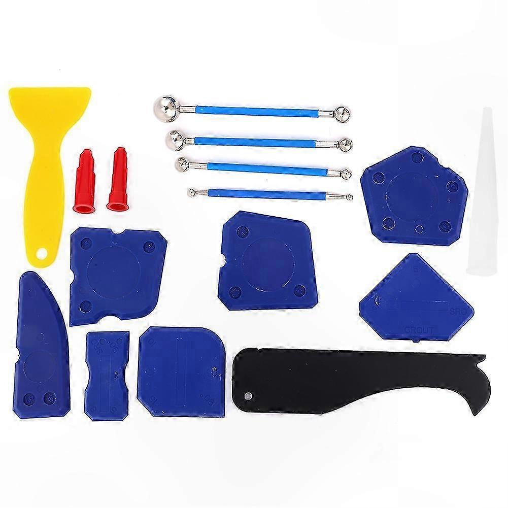 Silicone Sealant Tool Kit - 16 Pcs Spreader Scraper for Glue Finishing Glass Caulking Projects