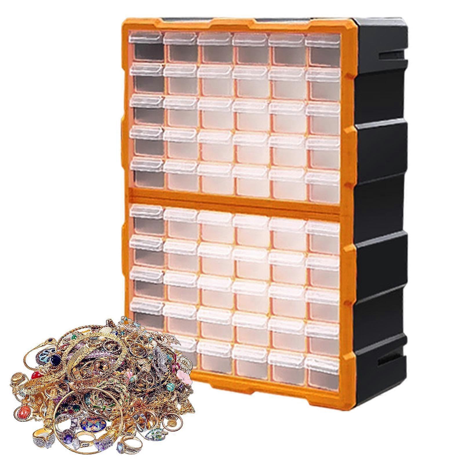 60 Compartment Drawer Organizer for Small Parts Storage, Modular Teacher Tool Box, Portable Classroom Supply Organizer