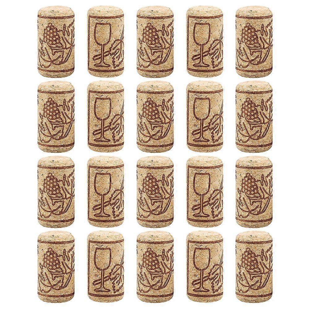 20pcs Wine Bottle Plugs Patterned Corks Wine Beer Bottle Stoppers Replacement Corks