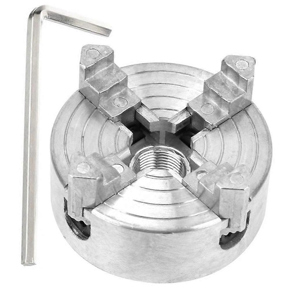 Mini Metal Lathe Chuck Zinc Alloy Silver Woodworking Lathe Diy Projects Self-Centering 1Set