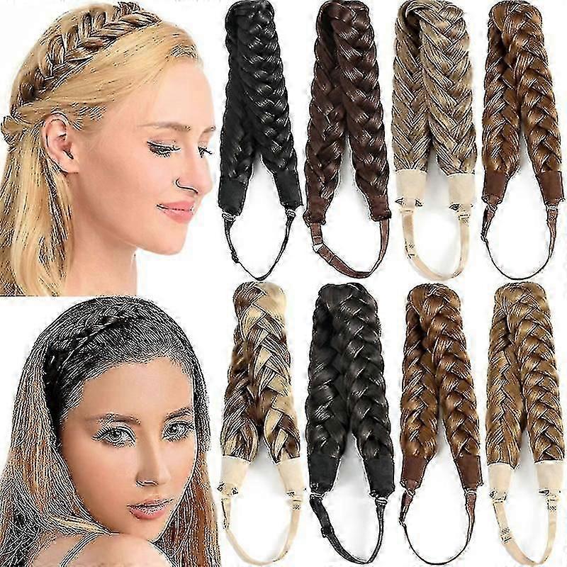 عصابات رأس مضفرة اصطناعية شعر مزيف مضفر عصابة شعر مضفر اكسسوارات الشعر تمديد الشعر قطعة شعر للنساء الفتيات