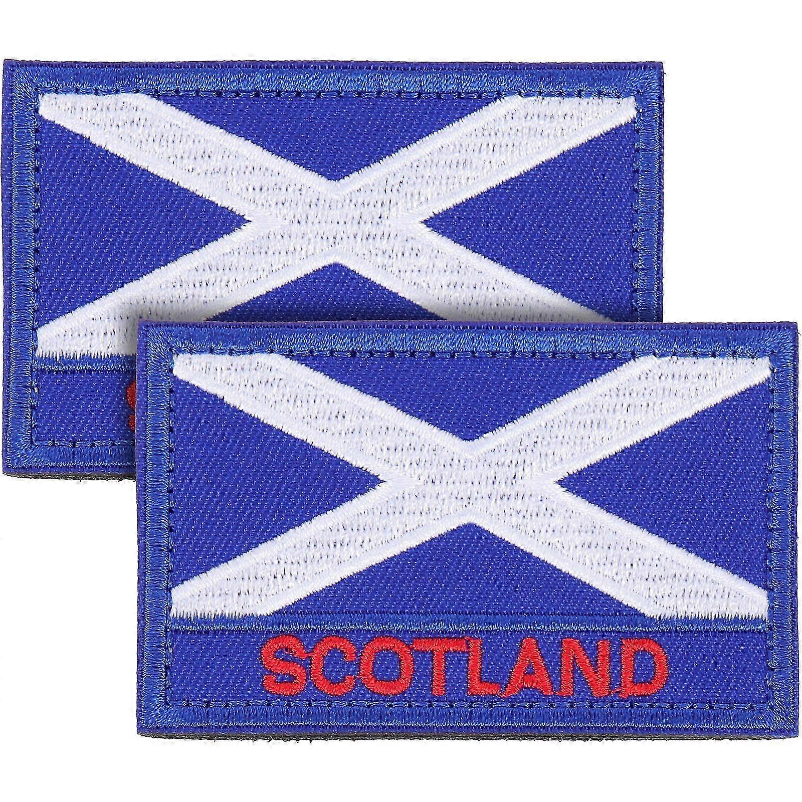 2pcs Scotland Flag Patches Embroidered National Flag Applique Clothes Patches